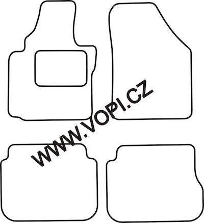 Textil-Autoteppiche Volkswagen Caddy combi komplet 2004 - Carfit (4941)